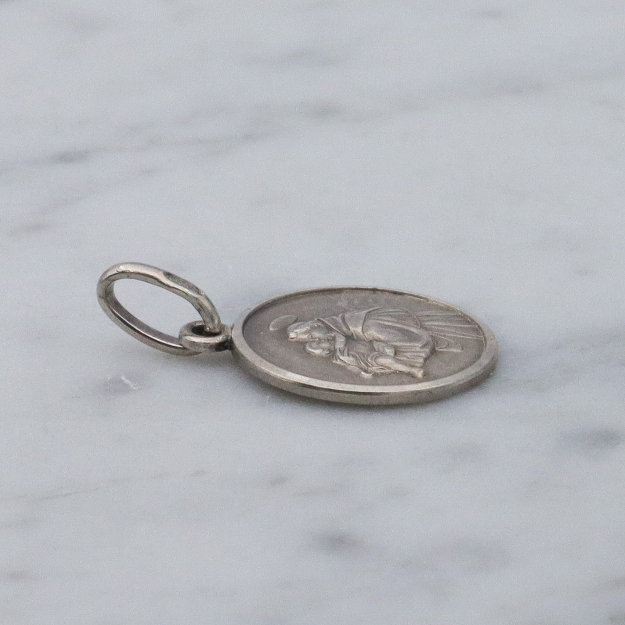 Vintage Italian .800 silver Saint Anthony medallion pendant